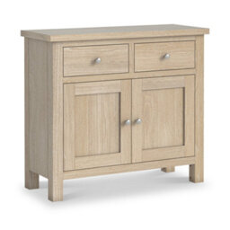 Farro Washed Oak Small Sideboard Cabinet Fully Assembled - By Roseland Furniture - thumbnail 1