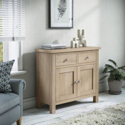 Farro Washed Oak Small Sideboard Cabinet Fully Assembled - By Roseland Furniture - thumbnail 2