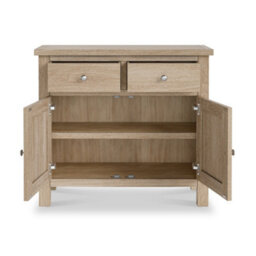 Farro Washed Oak Small Sideboard Cabinet Fully Assembled - By Roseland Furniture - thumbnail 5