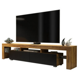 Creative Furniture Nova Tv Unit 200Cm - Dark Oak & Black Matt Doors - thumbnail 8