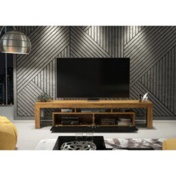 Creative Furniture Nova Tv Unit 200Cm - Dark Oak & Black Matt Doors - thumbnail 3