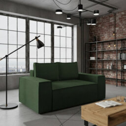 Malaga Small Sofa Bed Compact Fold Out 2 Seater Sofa With Hidden Storage Stylish Upholstery Comfortable Seating Green Corduroy - thumbnail 1