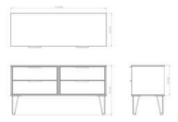 Ready Assembled Matt Oak Effect 4 Drawer Wide Chest Of Drawers (H)570mm (W)1145mm (D)395mm - thumbnail 3
