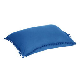 Living And Home Pom Pom Tassels Easy Care King Size Bedding Solid Duvet Cover With 2 Pillowcase Set Blue - thumbnail 5