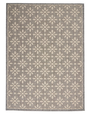 Outdoor Rug, Modern Rug, Optical (3D) Diningroom Rug, Grey Outdoor Rug, Stain-Resistant Abstract Rug-160Cm X 221Cm - image 1