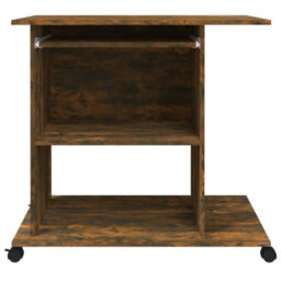 Berkfield Computer Desk Smoked Oak 80X50X75 Cm Engineered Wood - thumbnail 6
