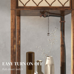 Rustic Brown Floor Lamp Standing Light With 3 Open Shelves For Living Room - thumbnail 4