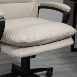 Vinsetto Pu Leather Office Chair For Home With Arm, Adjustable Height, Grey - thumbnail 8