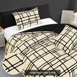 Pamposh 4 Pcs King Size Duvet Cover Sets With Matching Black King Size Fitted Sheets Premium Microfibre Reversible Bedding Set - thumbnail 4
