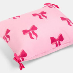 Ohs 2 X Bows Matte Velvet Cushion Covers Home Décor, Hot Pink - thumbnail 5