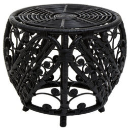 Orsina Chic Design Black Natural Rattan Side Table, Versatile Coffee Table, Sturdy And Stable Table For Living Room - thumbnail 2