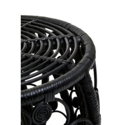 Orsina Chic Design Black Natural Rattan Side Table, Versatile Coffee Table, Sturdy And Stable Table For Living Room - thumbnail 3