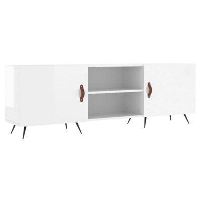 Berkfield Sturdy Tv Cabinet High Gloss White 150X30X50 Cm Engineered Wood - image 1