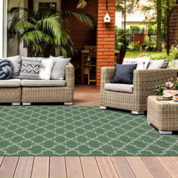 Homeart Outdoor Rugs Easy Cleaning Area Rugs For Balcony,garden,picnic,uv Weather Resistant  D.grey Cream,140X200-Mc - thumbnail 2