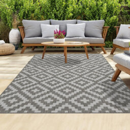 Homeart Outdoor Rugs Easy Cleaning Area Rugs For Balcony,garden,picnic,uv Weather Resistant  D.grey Cream,140X200-Mc - thumbnail 1