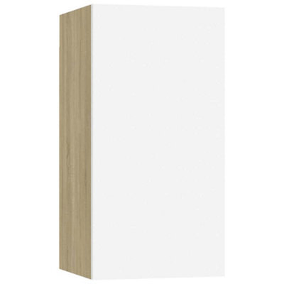 Berkfield Sturdy Tv Cabinet White And Sonoma Oak 30.5X30X60 Cm Engineered Wood - image 1