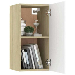 Berkfield Sturdy Tv Cabinet White And Sonoma Oak 30.5X30X60 Cm Engineered Wood - thumbnail 7