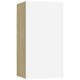 Berkfield Sturdy Tv Cabinet White And Sonoma Oak 30.5X30X60 Cm Engineered Wood - thumbnail 1