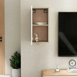 Berkfield Sturdy Tv Cabinet White And Sonoma Oak 30.5X30X60 Cm Engineered Wood - thumbnail 3