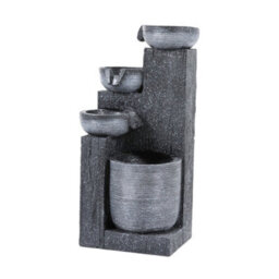 Thehotsale Outdoor Solar Powered 4-Tier Water Fountain Rockery Decor With Warm Light - thumbnail 4
