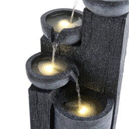 Thehotsale Outdoor Solar Powered 4-Tier Water Fountain Rockery Decor With Warm Light - thumbnail 6