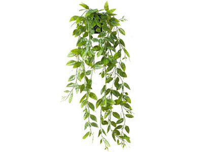 Artificial Trailing Green Plant, Hanging Vine Garland With Pots, Plant Decoration, For Wedding Party, Balcony (Polka Dots, 63Cm) - image 1
