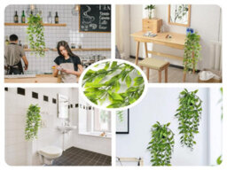 Artificial Trailing Green Plant, Hanging Vine Garland With Pots, Plant Decoration, For Wedding Party, Balcony (Polka Dots, 63Cm) - thumbnail 6