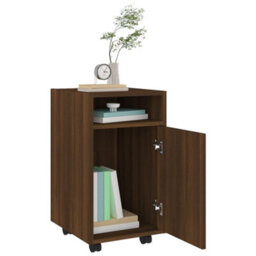 Berkfield Side Cabinet With Wheels Brown Oak 33X38X60 Cm Engineered Wood - thumbnail 7