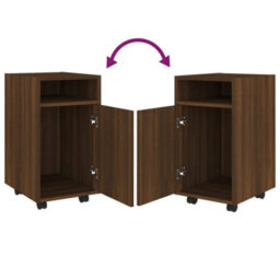 Berkfield Side Cabinet With Wheels Brown Oak 33X38X60 Cm Engineered Wood - thumbnail 5