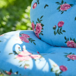 Dibor Set Of 2 Blue Rose Round Summer Outdoor Garden Chair Seat Pad Cushions - thumbnail 4
