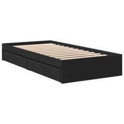Berkfield Bed Frame With Drawers Without Mattress Black 90X190 Cm Single - thumbnail 6