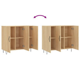 Berkfield Sideboard Sonoma Oak 90X34X80 Cm Engineered Wood - thumbnail 9