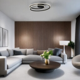 Happy Homewares Modern Double Swirl Strip Led Flush Ceiling Light Fitting In Sleek Matte Black - thumbnail 7