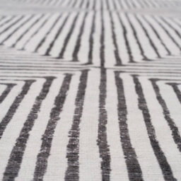 Loomed Black & White Geometric Abstract Machine Washable Soft Area Rug 240Cm X 330Cm - thumbnail 8