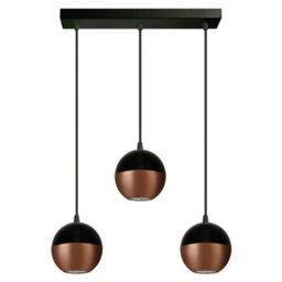 Luminosa Lighting Luminosa Midway Straight Bar Pendant Ceiling Light Black, Copper 40Cm - thumbnail 2