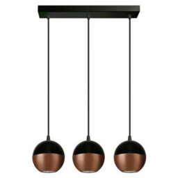 Luminosa Lighting Luminosa Midway Straight Bar Pendant Ceiling Light Black, Copper 40Cm - thumbnail 1