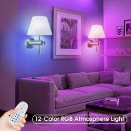 2 Pack Cordless Rechargeable Rgb Wall Lamps With Remote Dimmable Magnetic Night Light - thumbnail 5