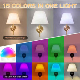 2 Pack Cordless Rechargeable Rgb Wall Lamps With Remote Dimmable Magnetic Night Light - thumbnail 6