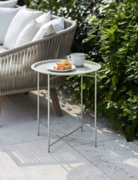 Garden Trading Clay Steel Outdoor Bistro Tray Table Only Foldable Removable Tray Top Matt Powder Coated Steel - thumbnail 8