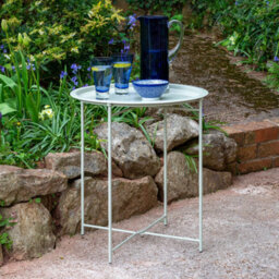 Garden Trading Clay Steel Outdoor Bistro Tray Table Only Foldable Removable Tray Top Matt Powder Coated Steel - thumbnail 2