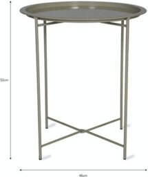 Garden Trading Clay Steel Outdoor Bistro Tray Table Only Foldable Removable Tray Top Matt Powder Coated Steel - thumbnail 7