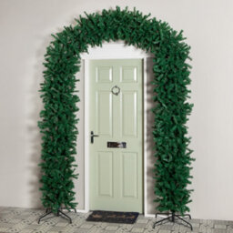 8Ft (2.50M) Samuel Alexander Single Door Plain Green Christmas Tree Arch With 2000 Tips - thumbnail 1