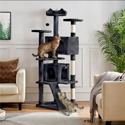 Yaheetech Black 178Cm Multilevel Cat Tree Indoor Plush Cat Tower - image 1