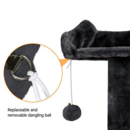 Yaheetech Black 178Cm Multilevel Cat Tree Indoor Plush Cat Tower - thumbnail 5