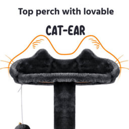 Yaheetech Black 178Cm Multilevel Cat Tree Indoor Plush Cat Tower - thumbnail 6