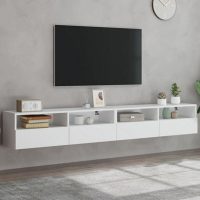 Berkfield Tv Wall Cabinets 2 Pcs White 100X30X30 Cm Engineered Wood - image 1