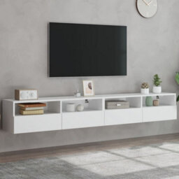 Berkfield Tv Wall Cabinets 2 Pcs White 100X30X30 Cm Engineered Wood - thumbnail 1