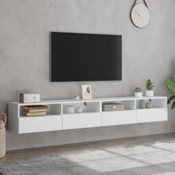Berkfield Tv Wall Cabinets 2 Pcs White 100X30X30 Cm Engineered Wood - thumbnail 3