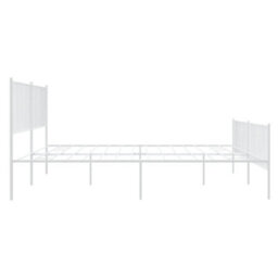 Berkfield Metal Bed Frame With Headboard And Footboard White 193X203 Cm - thumbnail 6