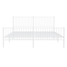 Berkfield Metal Bed Frame With Headboard And Footboard White 193X203 Cm - thumbnail 5